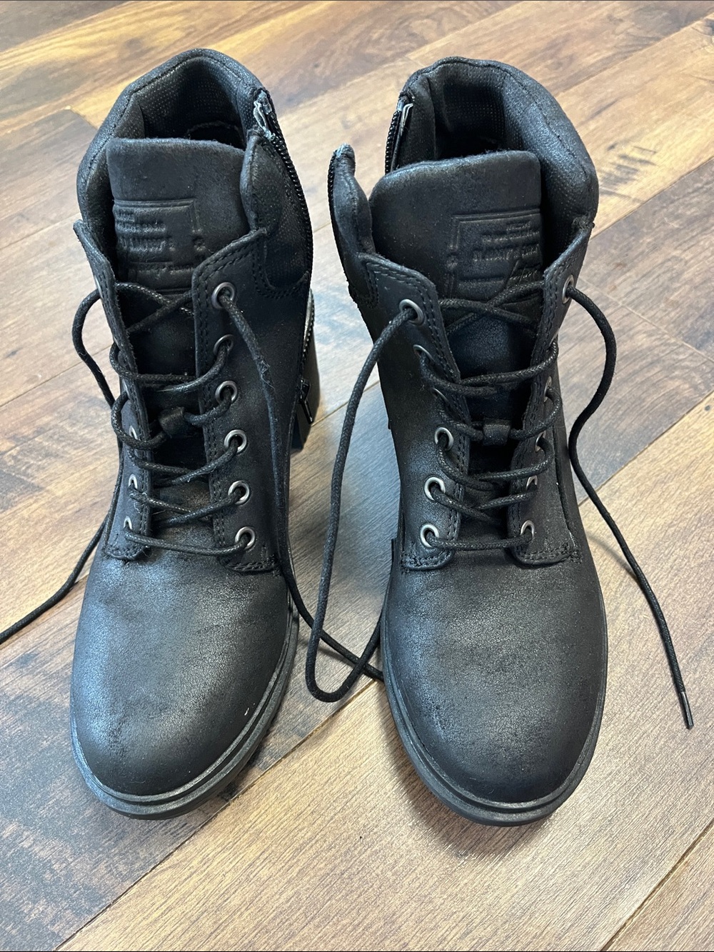 Like New Ladies Black Combat Moto Boots - Unbranded 9 1/2